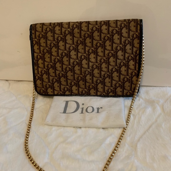 AUTHENTIC VINTAGE DIOR TROTTER CLUTCH/ADD CHAIN - Picture 5 of 10
